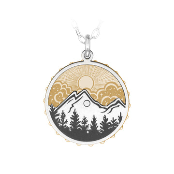 Nature's Journey Spinning Sterling Silver and Gold-Fill Necklace