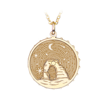 Celestial Arch Spinning Gold-Fill Necklace